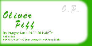 oliver piff business card
